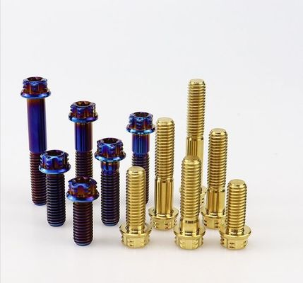 مسامير سبائك التيتانيوم M6 Torx في شفة فاخرة لتعديل الدراجات النارية