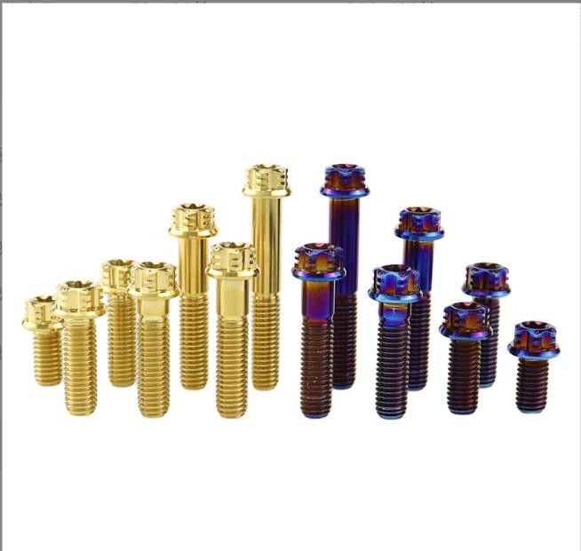 مسامير سبائك التيتانيوم M6 Torx في شفة فاخرة لتعديل الدراجات النارية